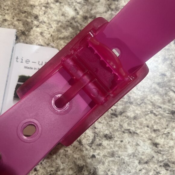 TIE—UPS Neon Purple Belt made In Italy Large New - Picture 7 of 9